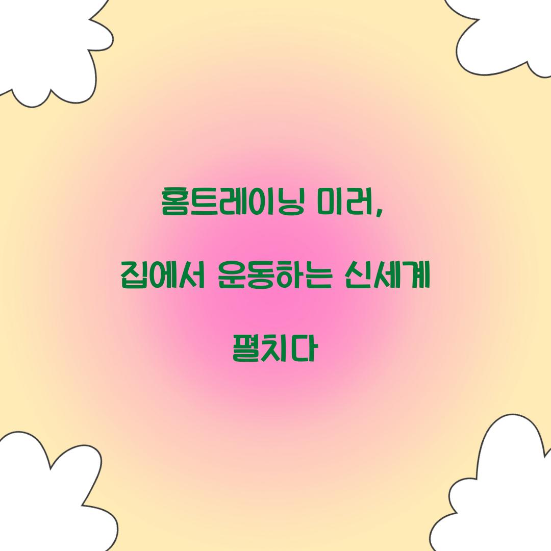 홈트레이닝 미러, 집에서 운동하는 신세계 펼치다