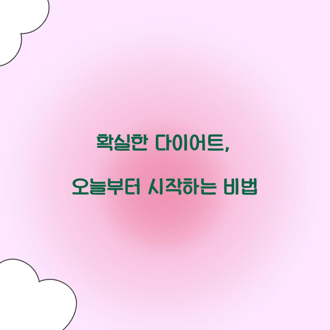 확실한 다이어트, 오늘부터 시작하는 비법