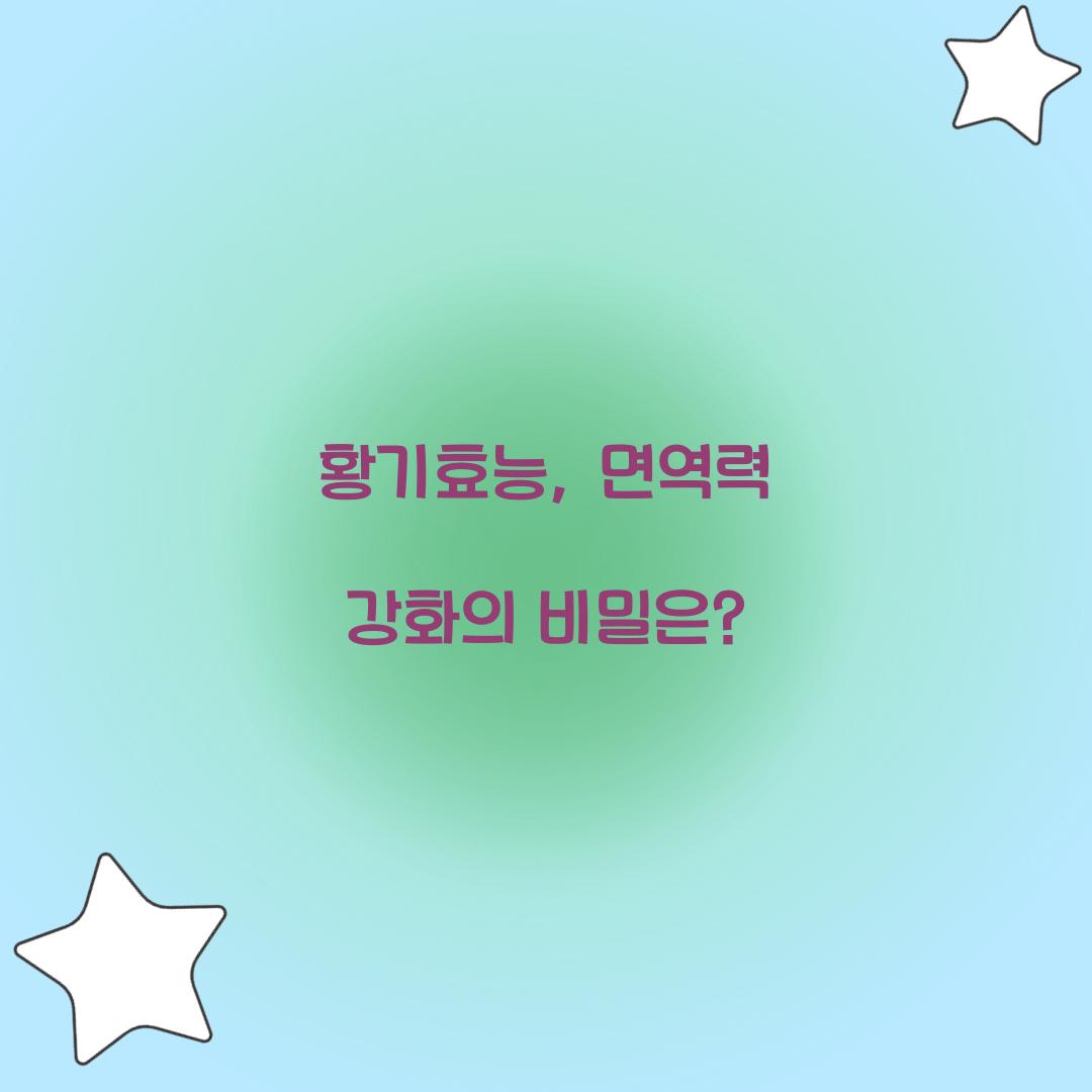 황기효능, 면역력 강화의 비밀은?