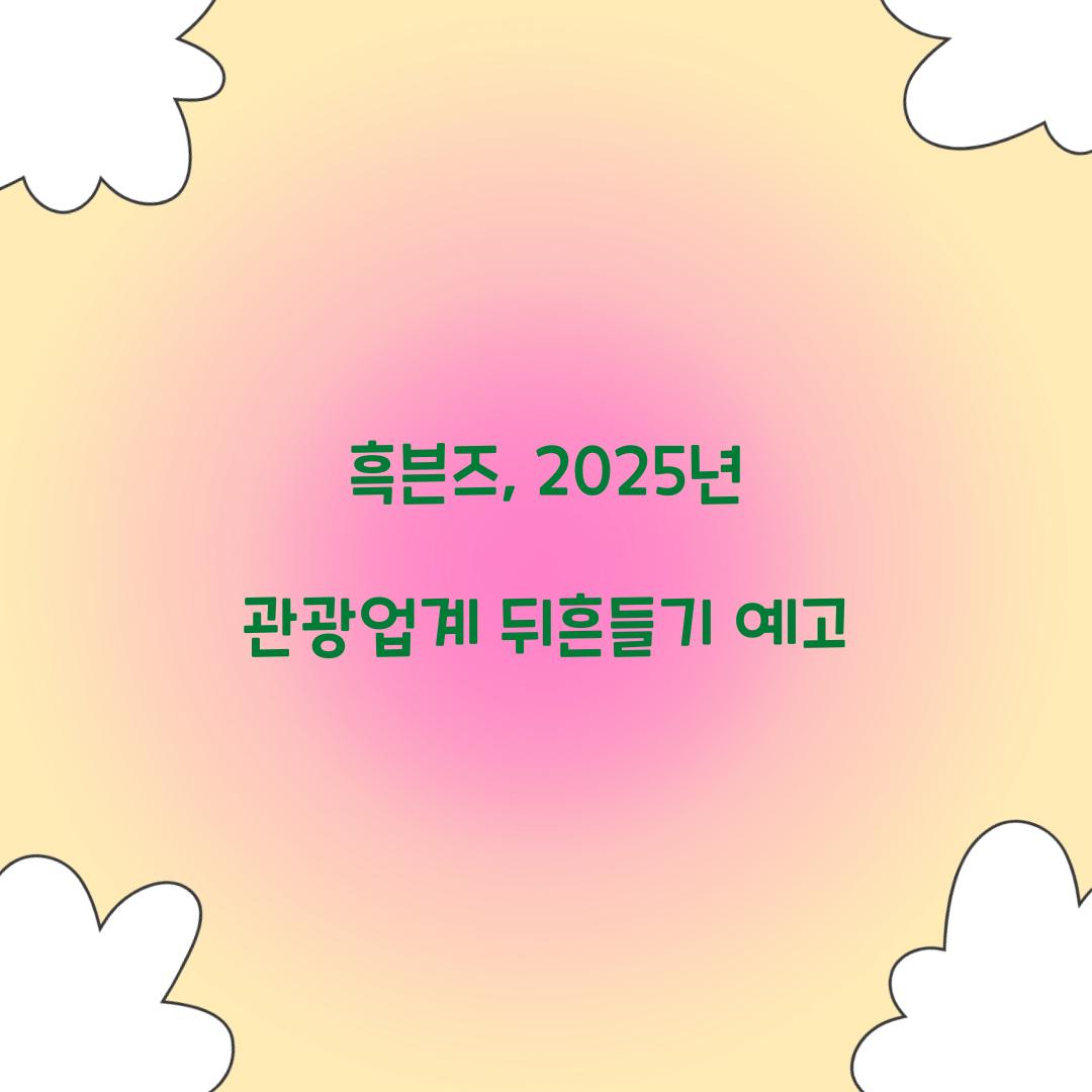 흑븐즈, 2025년 관광업계 뒤흔들기 예고