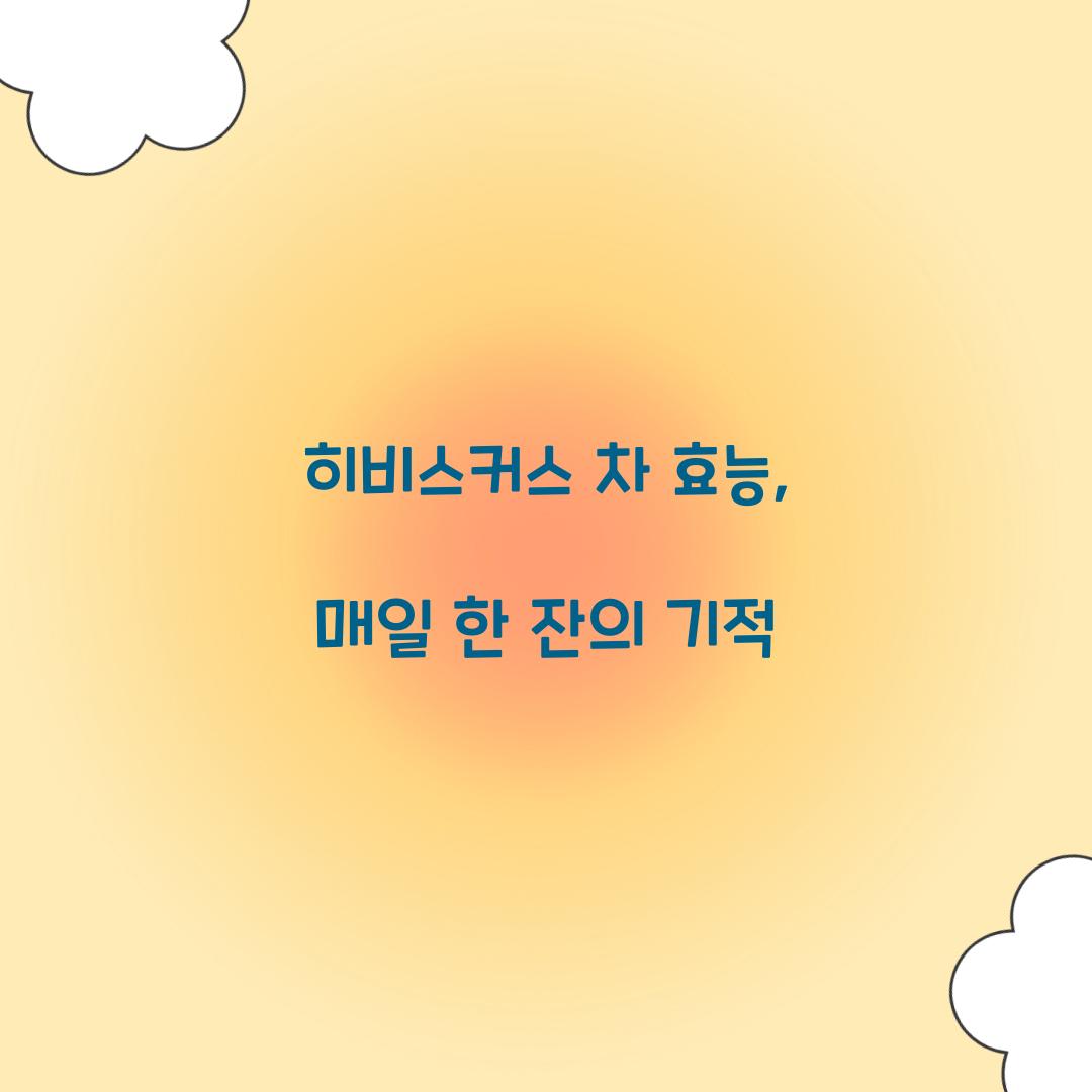 히비스커스 차 효능, 매일 한 잔의 기적