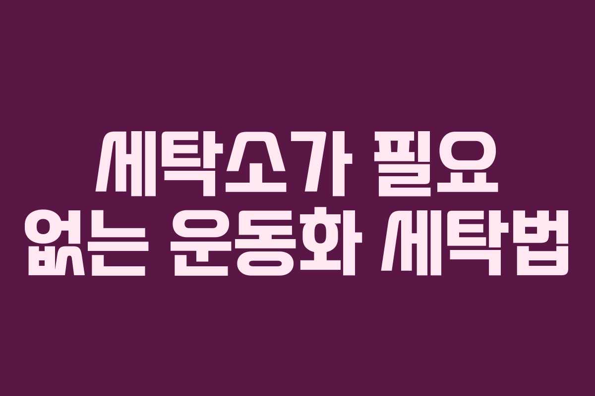 세탁소가 필요 없는 운동화 세탁법