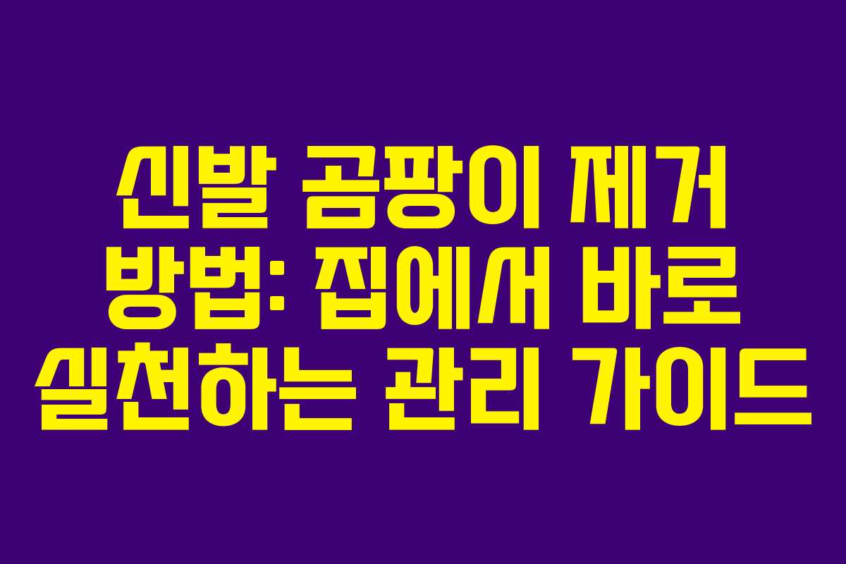 신발 곰팡이 제거 방법: 집에서 바로 실천하는 관리 가이드
