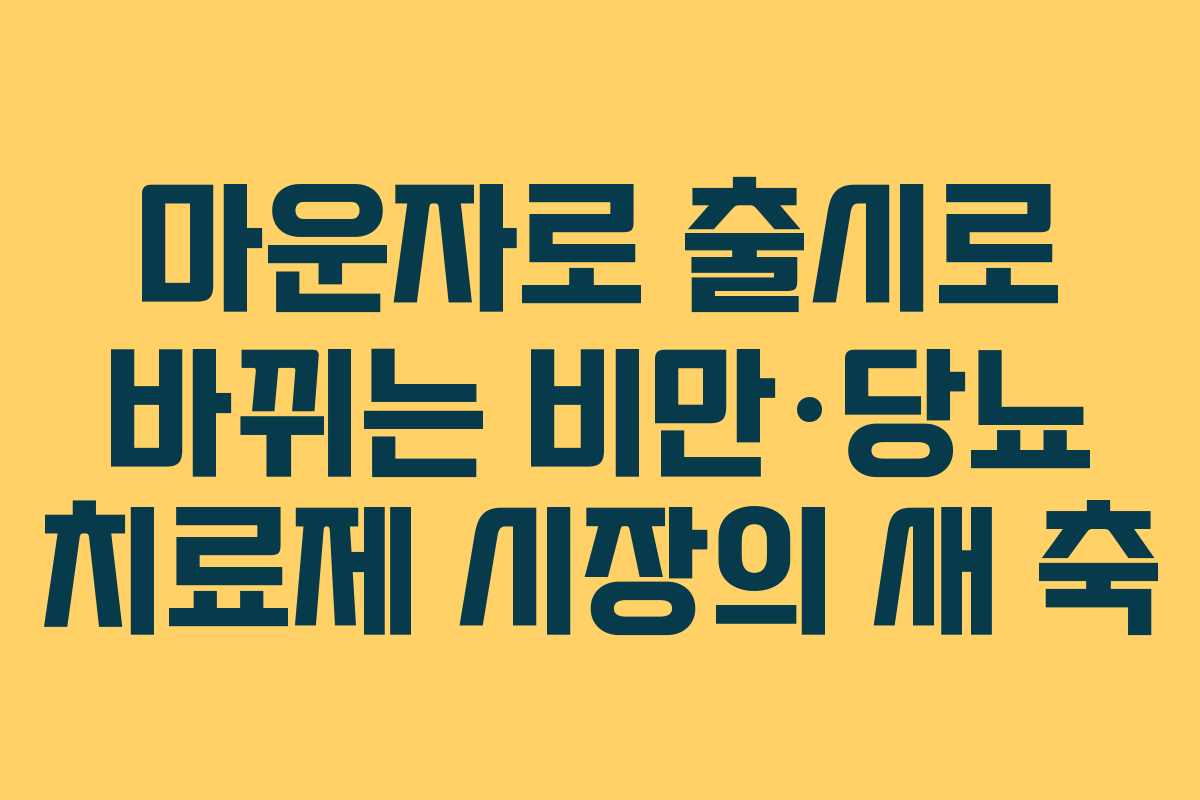 마운자로 출시로 바뀌는 비만·당뇨 치료제 시장의 새 축