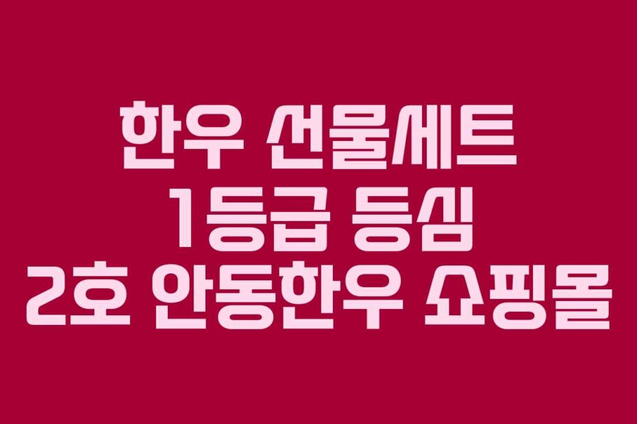 한우 선물세트 1등급 등심 2호 안동한우 쇼핑몰