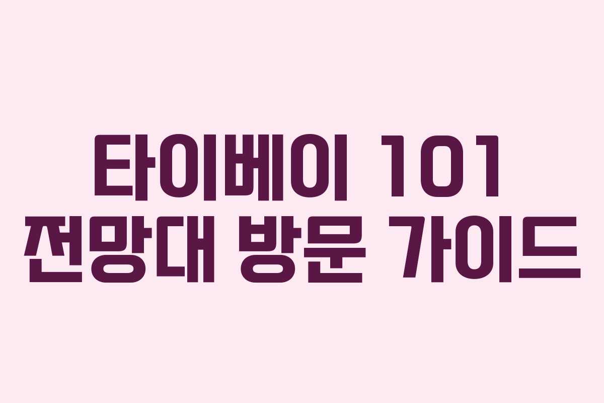 타이베이 101 전망대 방문 가이드