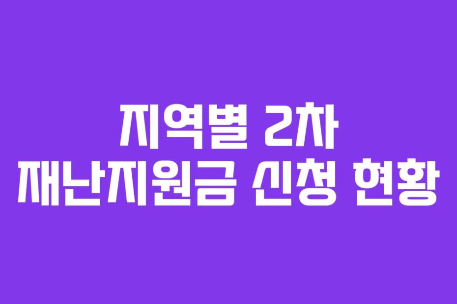 지역별 2차 재난지원금 신청 현황