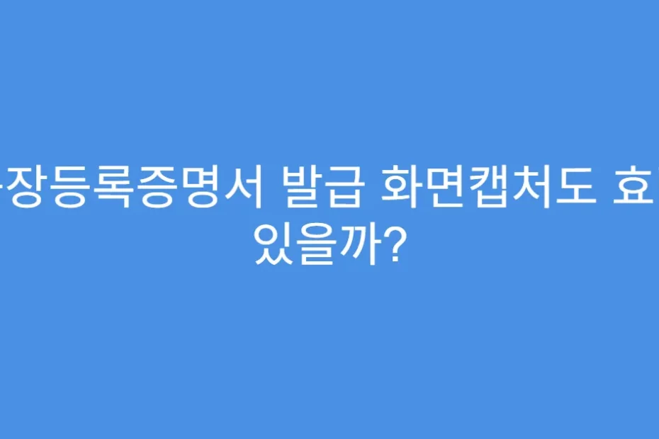 공장등록증명서 발급 화면캡처도 효력 있을까?
