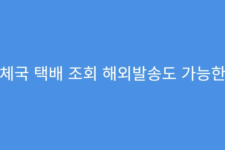 우체국 택배 조회 해외발송도 가능한지