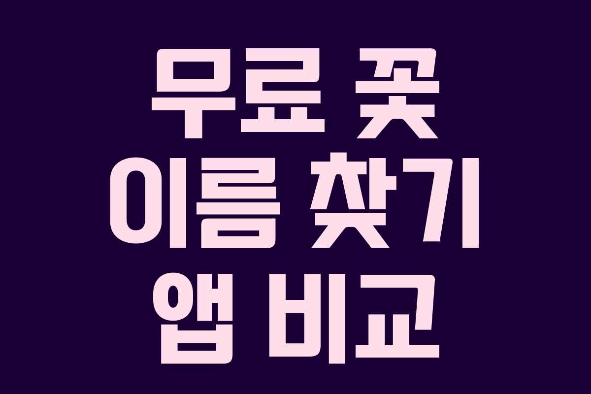 무료 꽃 이름 찾기 앱 비교