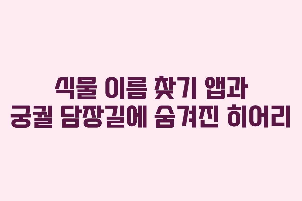 식물 이름 찾기 앱과 궁궐 담장길에 숨겨진 히어리