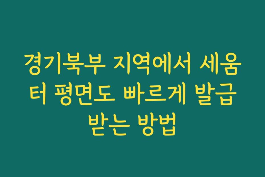 경기북부 지역에서 세움터 평면도 빠르게 발급받는 방법