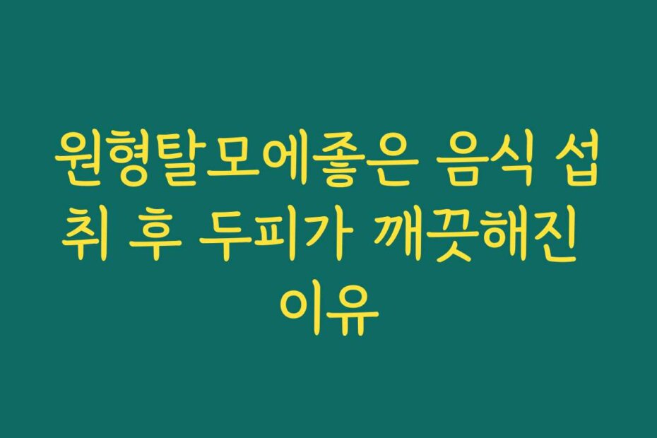 원형탈모에좋은 음식 섭취 후 두피가 깨끗해진 이유