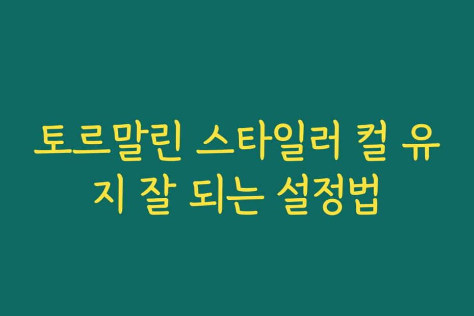 토르말린 스타일러 컬 유지 잘 되는 설정법