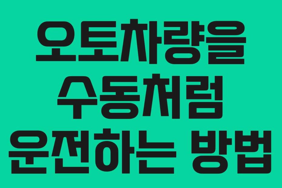 오토차량을 수동처럼 운전하는 방법