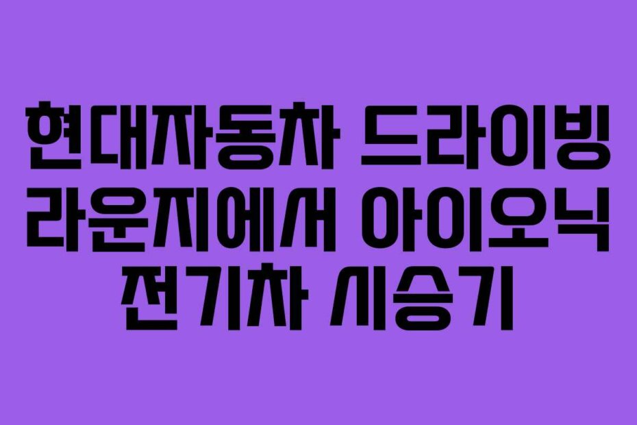 현대자동차 드라이빙 라운지에서 아이오닉 전기차 시승기