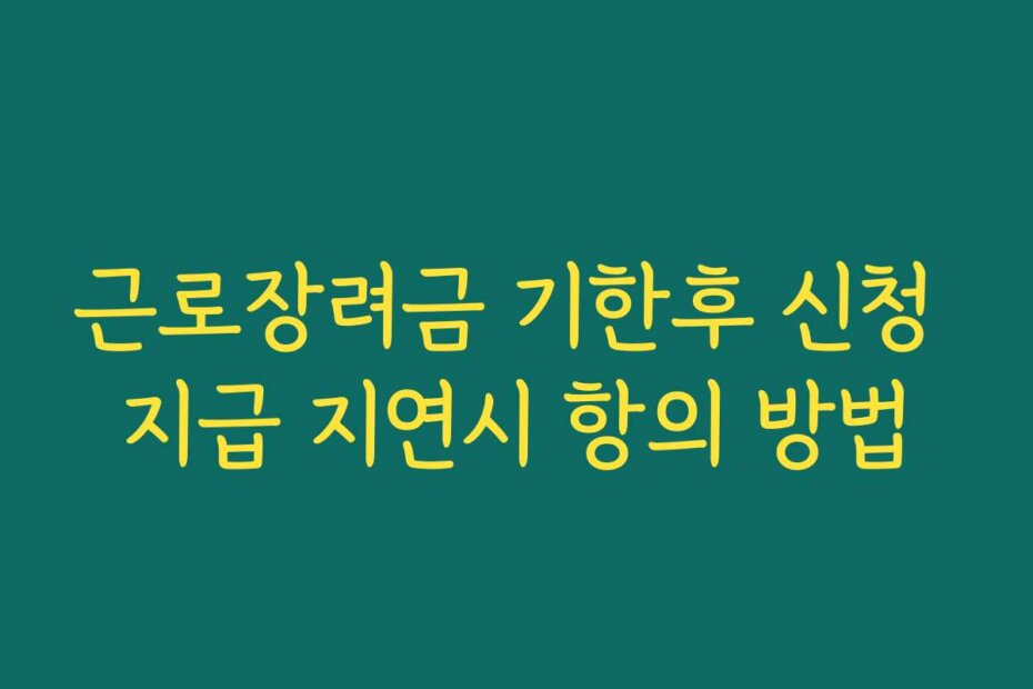 근로장려금 기한후 신청 지급 지연시 항의 방법