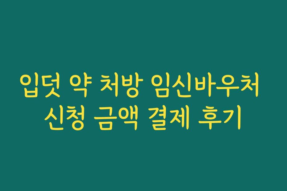 입덧 약 처방 임신바우처 신청 금액 결제 후기