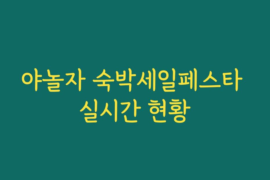 야놀자 숙박세일페스타 실시간 현황