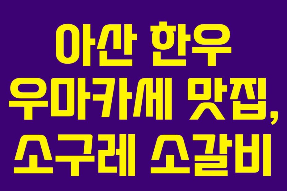 아산 한우 우마카세 맛집, 소구레 소갈비