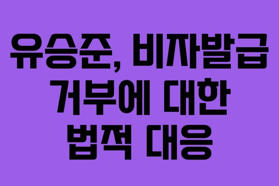 유승준, 비자발급 거부에 대한 법적 대응