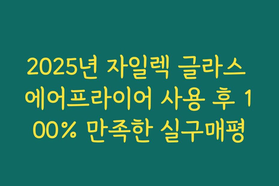 2025년 자일렉 글라스 에어프라이어 사용 후 100% 만족한 실구매평