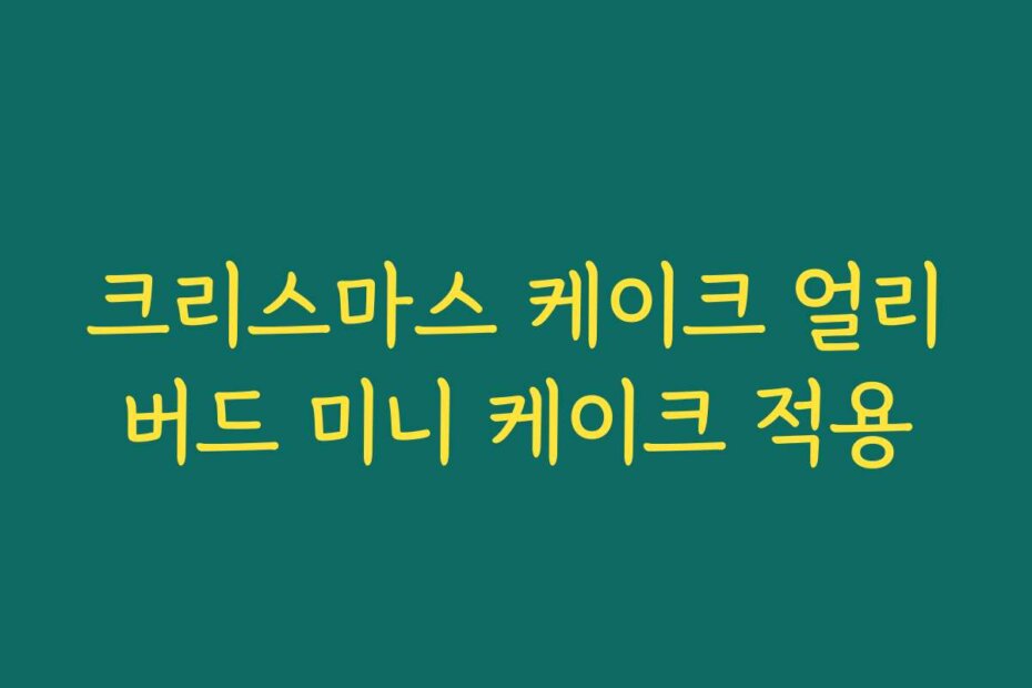 크리스마스 케이크 얼리버드 미니 케이크 적용