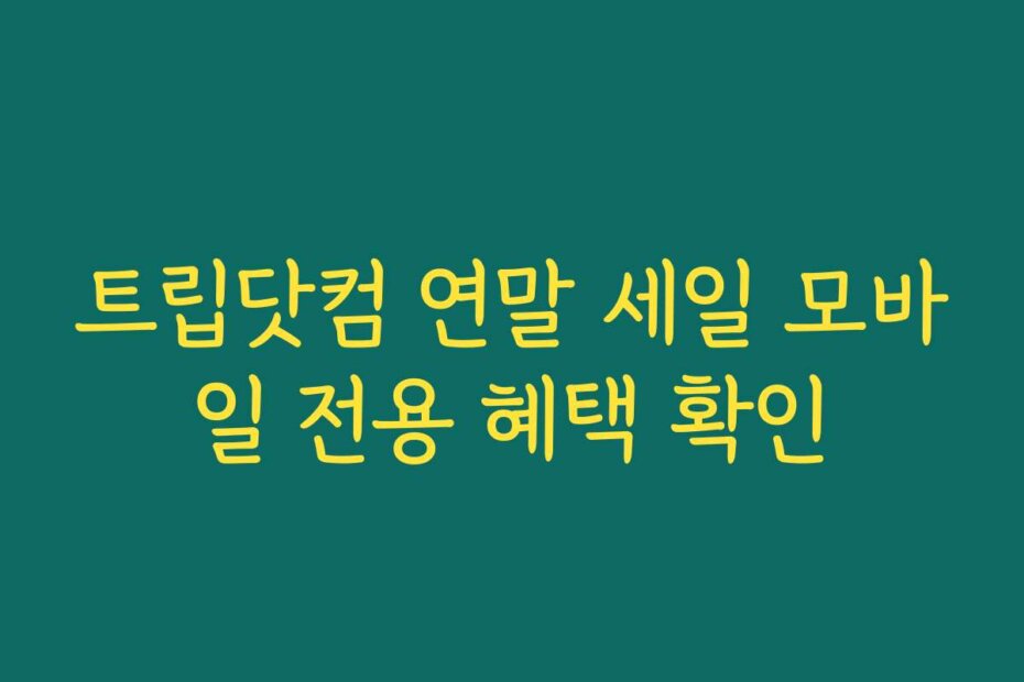 트립닷컴 연말 세일 모바일 전용 혜택 확인