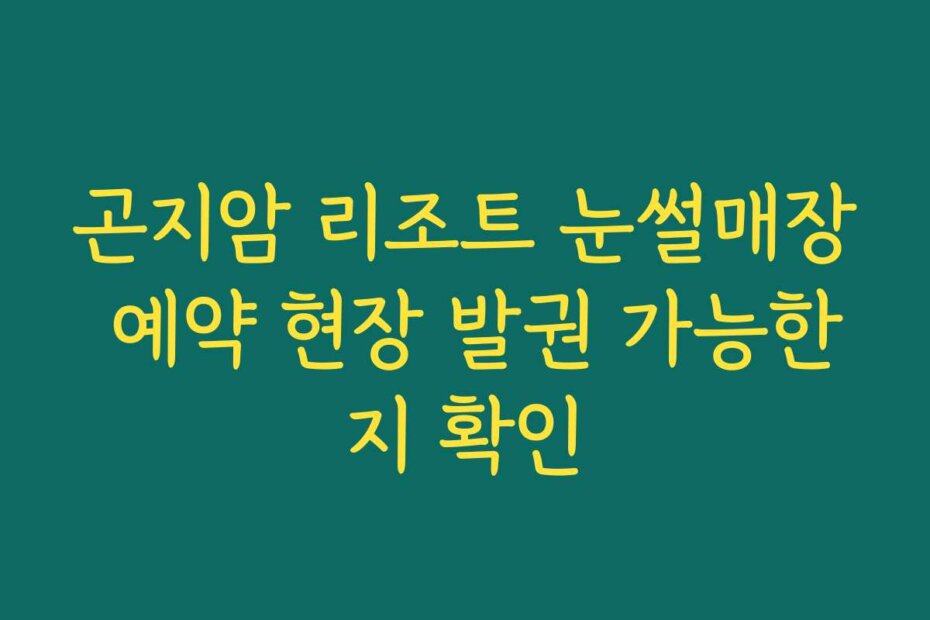 곤지암 리조트 눈썰매장 예약 현장 발권 가능한지 확인