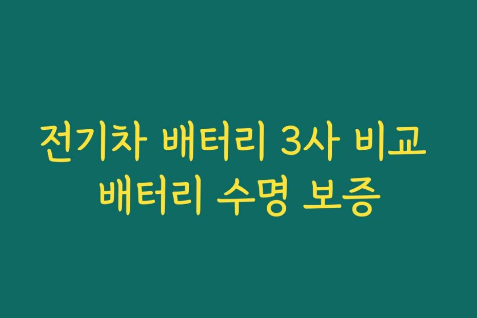 전기차 배터리 3사 비교 배터리 수명 보증