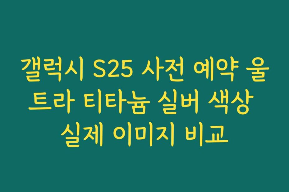 갤럭시 S25 사전 예약 울트라 티타늄 실버 색상 실제 이미지 비교