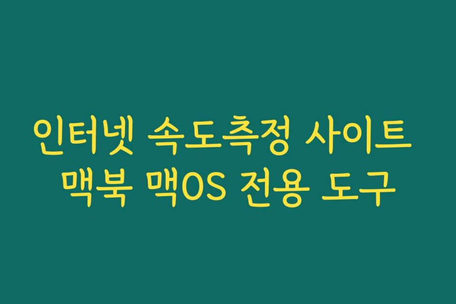 인터넷 속도측정 사이트 맥북 맥OS 전용 도구