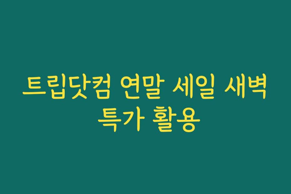 트립닷컴 연말 세일 새벽 특가 활용