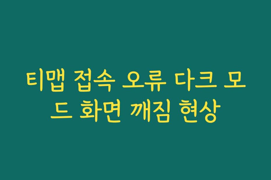 티맵 접속 오류 다크 모드 화면 깨짐 현상