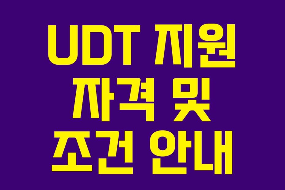 UDT 지원 자격 및 조건 안내