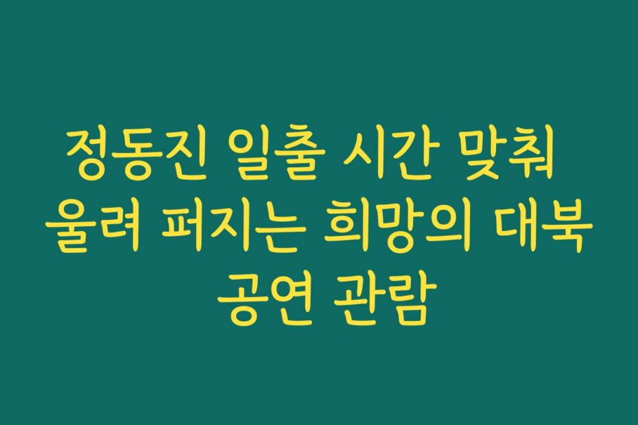 정동진 일출 시간 맞춰 울려 퍼지는 희망의 대북 공연 관람