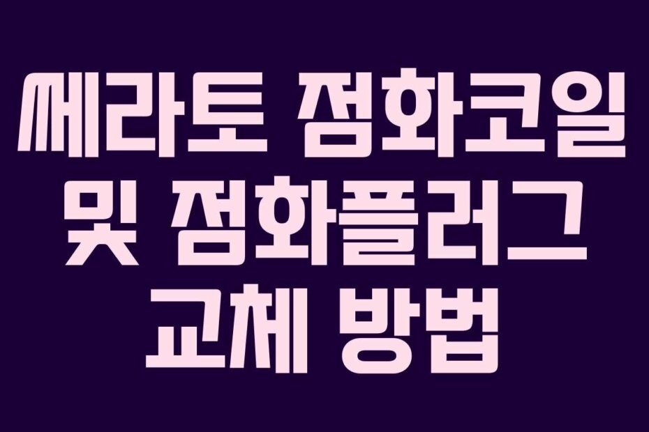 쎄라토 점화코일 및 점화플러그 교체 방법