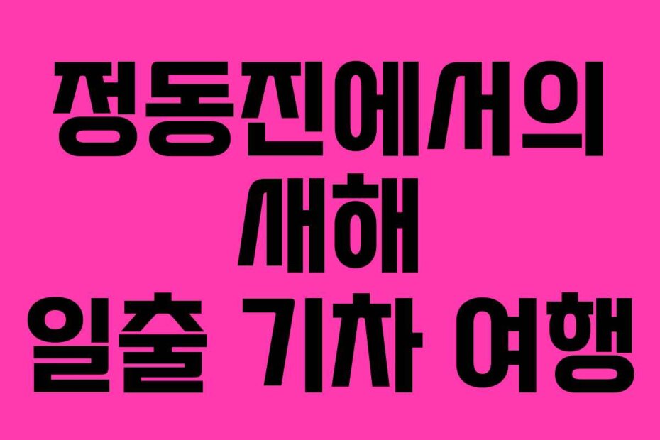 정동진에서의 새해 일출 기차 여행