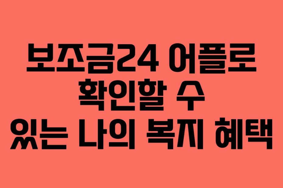 보조금24 어플로 확인할 수 있는 나의 복지 혜택 보조금24 어플로 확인할 수 있는 나의 복지 혜택