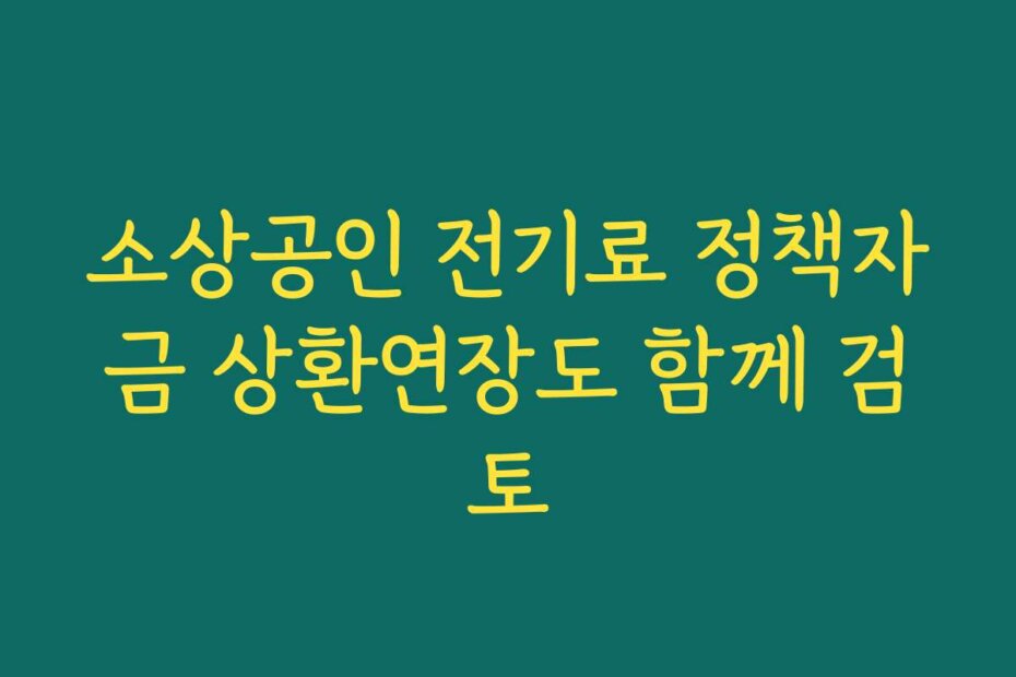소상공인 전기료 정책자금 상환연장도 함께 검토