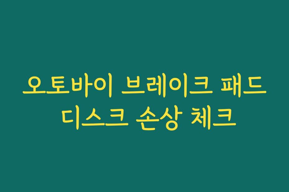 오토바이 브레이크 패드 디스크 손상 체크 오토바이 브레이크 패드 디스크 손상 체크