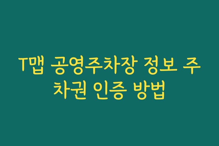 T맵 공영주차장 정보 주차권 인증 방법