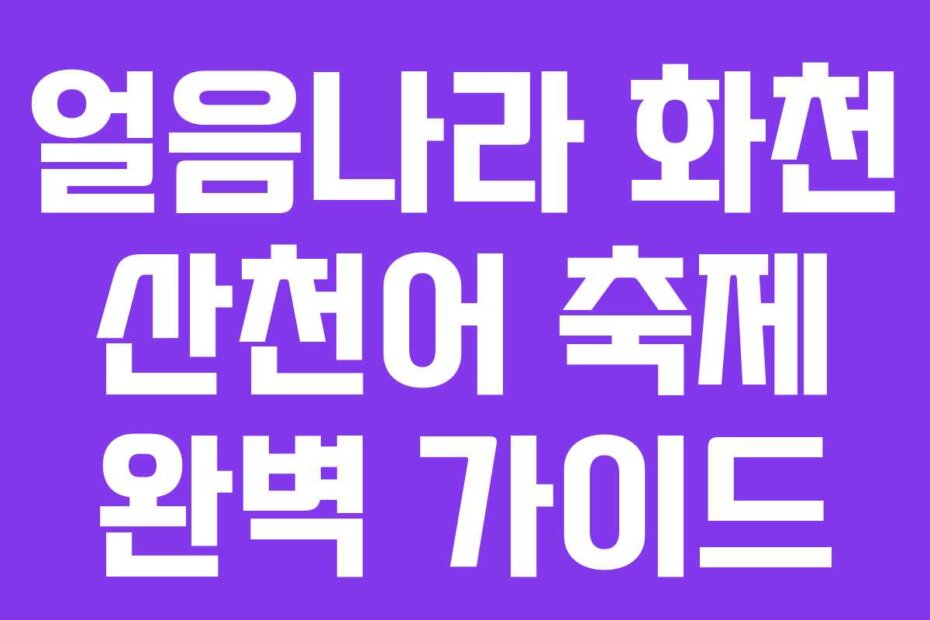 얼음나라 화천 산천어 축제 완벽 가이드