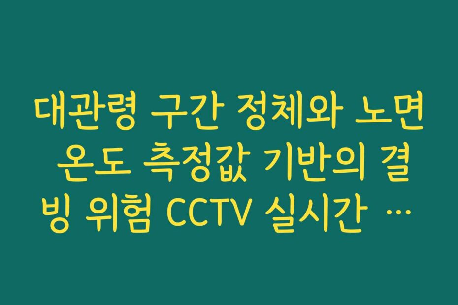 대관령 구간 정체와 노면 온도 측정값 기반의 결빙 위험 CCTV 실시간 분석