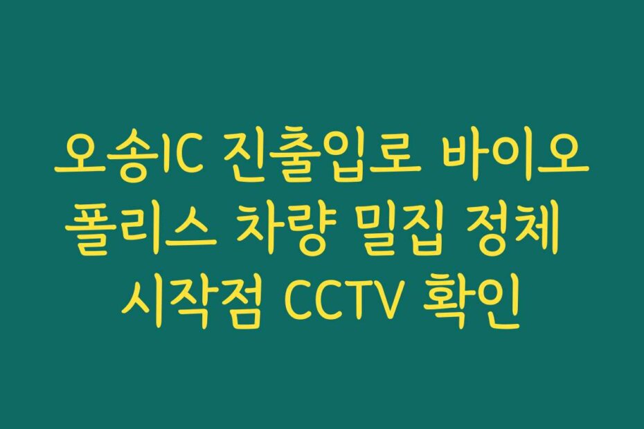 오송IC 진출입로 바이오폴리스 차량 밀집 정체 시작점 CCTV 확인