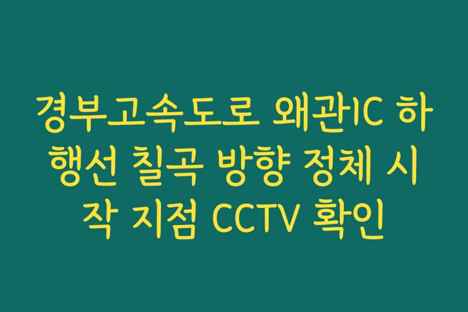 경부고속도로 왜관IC 하행선 칠곡 방향 정체 시작 지점 CCTV 확인