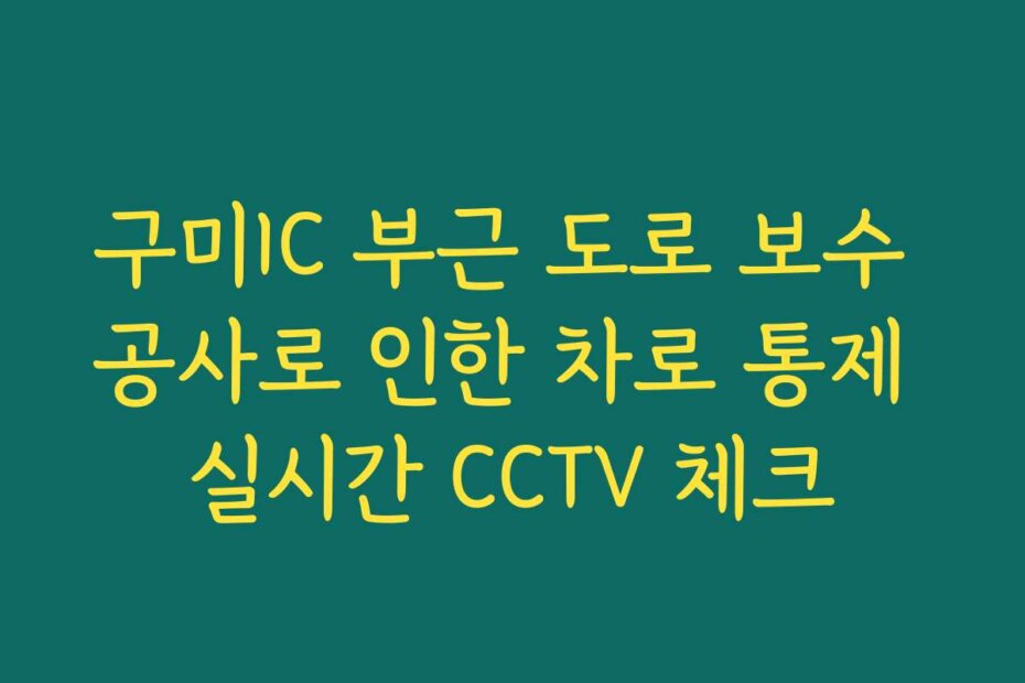 구미IC 부근 도로 보수 공사로 인한 차로 통제 실시간 CCTV 체크