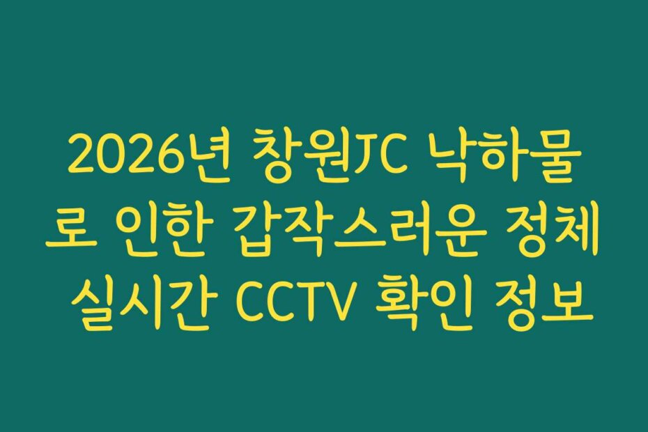 2026년 창원JC 낙하물로 인한 갑작스러운 정체 실시간 CCTV 확인 정보