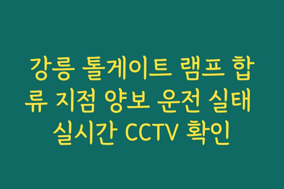 강릉 톨게이트 램프 합류 지점 양보 운전 실태 실시간 CCTV 확인