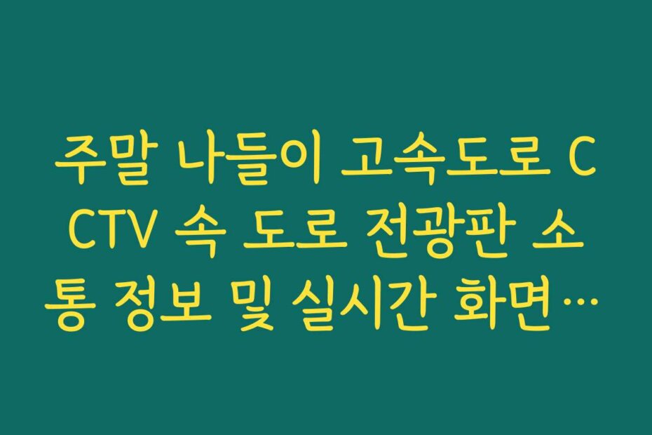 주말 나들이 고속도로 CCTV 속 도로 전광판 소통 정보 및 실시간 화면 대조